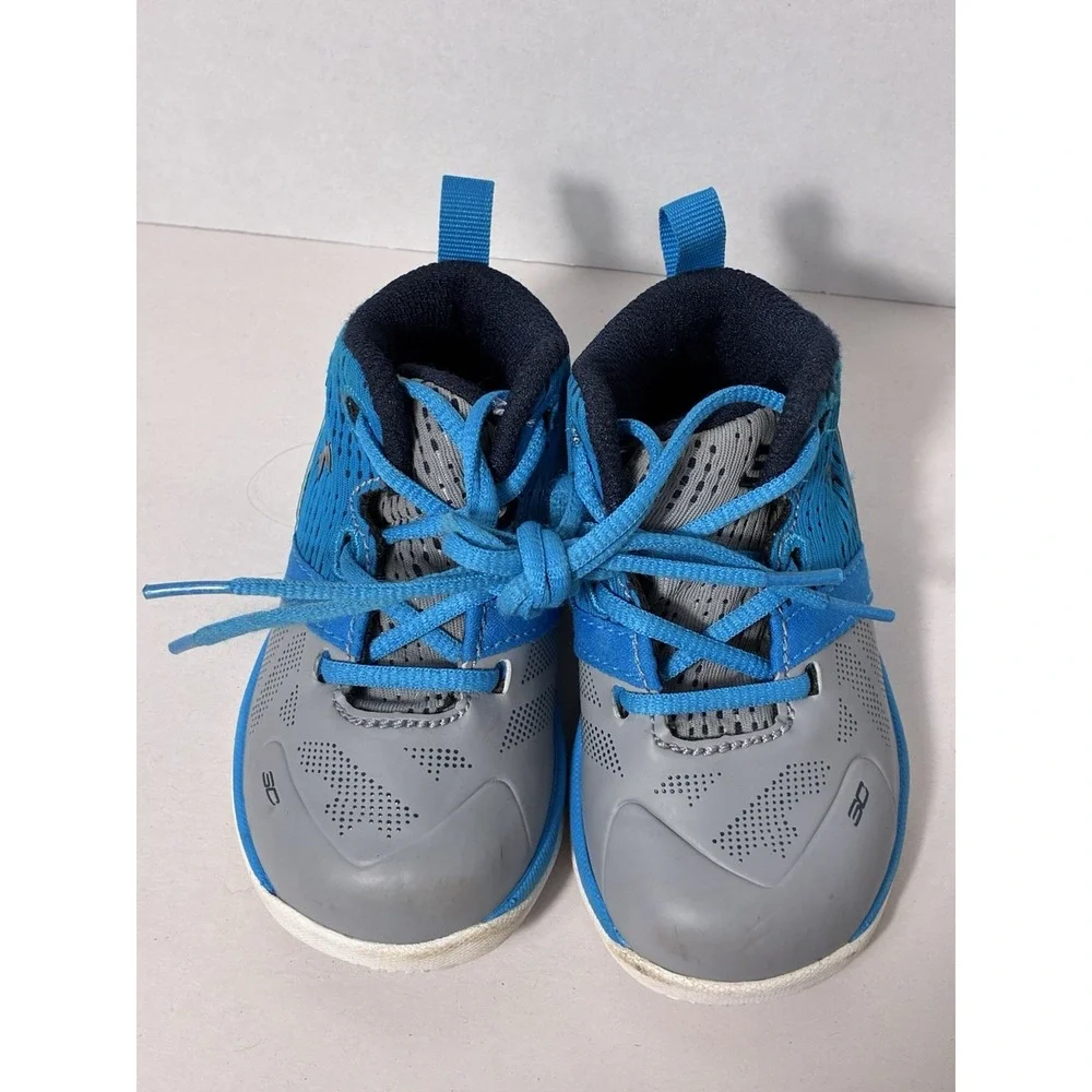 Under Armour Lace‎ Up Sneakers Toddler Sz 4 Blue And Gray Comfort